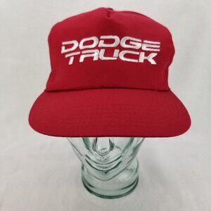 ✅VTG Dodge Truck Baseball Cap Trucker Snapback Hat Red Made✅USA OSFA Lion Wear